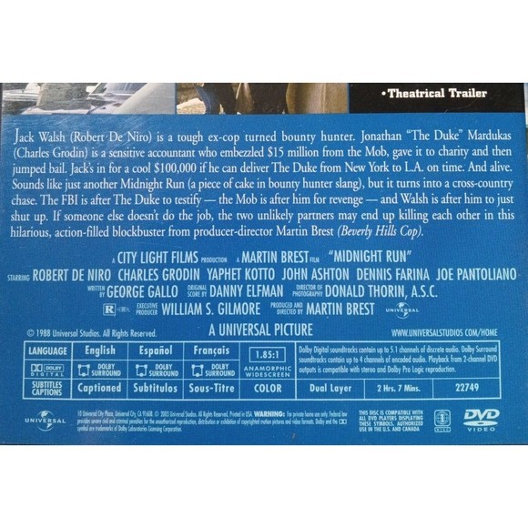 Midnight Run DVD - Picture 3 of 3